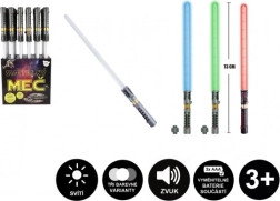 Světelný meč se zvukem a světlem, 73 cm, plast, 3× aaa, 3 barvy