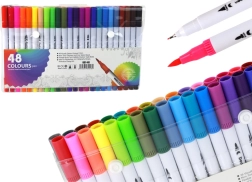 Sada Oboustranných Fixů 48 Kusů Různobarevné v Organizéru