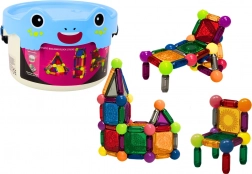 Magnetické stavebnice s podsvícením v kýblu 80 dílků