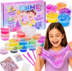 Sada na výrobu slizu slime – 24 barev a doplňky