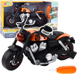 Motocykl Do Rozložení a Složení s Efekty Světla a Zvuku - Oranžový