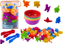 Vzdělávací třídicí sada učení barev a počítání Dinosauři 48 ks