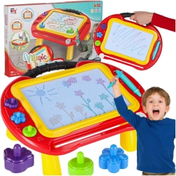Magnetická kreslicí tabule 2v1 se znikopisem, stolečkem a razítky