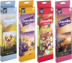 Diamantové malování květiny, ptáci, pejsek a Benátky 30x30 cm