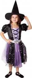 Dětský kostým čarodějnice černo‑fialový M