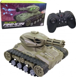 Tank na dálkové ovládání s vodními bombami a kouřovými efekty