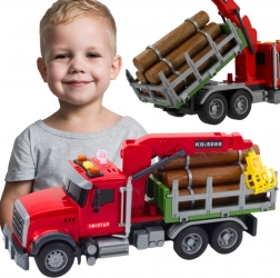 Woopie nákladní auto na klády s otočným jeřábem, světla a zvuky 1:14