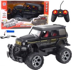 RC terénní auto se světly, měřítko 1:12, černé