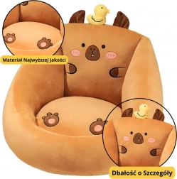 Dětské plyšové křeslo kapybara s kačenkou hnědé 50x45 cm