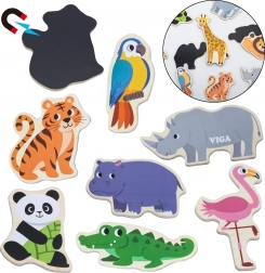 Viga dřevěné magnety – divoká zvířata, 20 ks