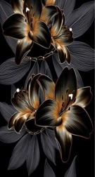 Diamantové malování lilie černozlatá 80 × 40 cm