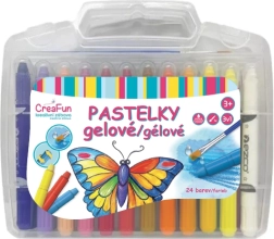 CreaFun gelové pastelky 3v1 omyvatelné, sada 24 ks se štětcem