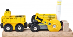 Bigjigs Rail dřevěná replika lokomotivy Rocket s 2 kolejemi