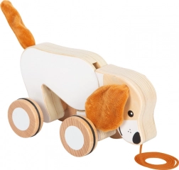 Dřevěná tahací hračka Pejsek se šustivými oušky