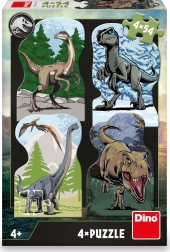 Puzzle Jurský svět s motivy dinosaurů 4x54 dílků