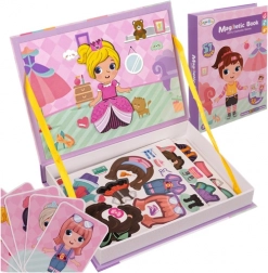 Magnetická kniha – oblékání holčičky, kreativní magnetická skládačka