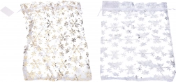 Sáček na dárky Organza s vločkami 25x35 cm Vánoce