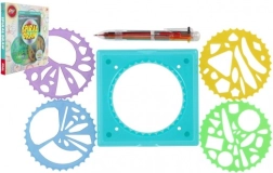 inspiro sada pro spirálové kreslení se šablonami a šestibarevným perem