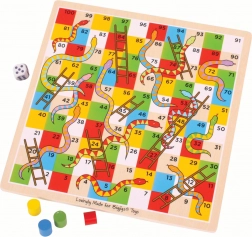 Dřevěná hra Hadi a žebříky BIGJIGS TOYS