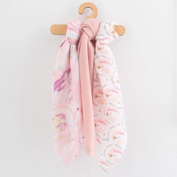 bavlněné pleny s potiskem new baby 70 × 80 cm, sada 3 ks pro holčičky