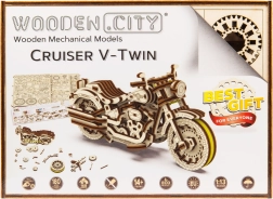 Dřevěné 3D puzzle motocykl Cruiser V‑Twin WOODEN CITY (168 dílků)