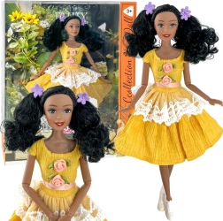 Woopie Royal panenka Emi 32 cm v módním outfitu s krásnými černými vlasy