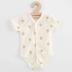Dojenecké celorozepínací body z organické bavlny NEW BABY Olivy, krátký rukáv