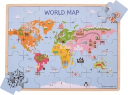 Bigjigs Toys dřevěné puzzle Mapa světa