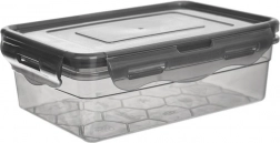 Plastová dóza na potraviny s víčkem a silikonovým těsněním, šedá, 850 ml