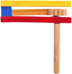 Dřevěná velikonoční řehtačka barevná 11 cm - 1 kus