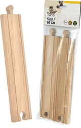 BABU dřevěné rovné koleje 20 cm, 2 ks