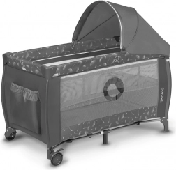 Cestovní postýlka pro děti Lionelo Sven Plus šedá