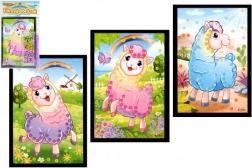 Flitrový mini obrázek lama 10 × 16 cm