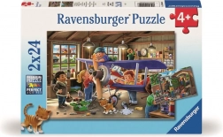 Ravensburger puzzle staň se opravářem letadel a vlaků 2x24 dílků