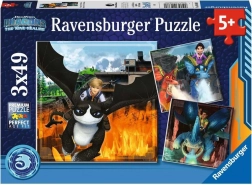 ravensburger puzzle jak vycvičit draka: devět království 3×49 dílků