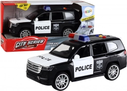 Policejní auto s efekty, otevíracími dveřmi a měřítkem 1:14