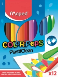 Trojhranné plastové pastelky MAPED Color'Peps PlastiClean, 12 ks