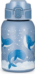 Petite&Mars nerezová termoska se slámkou 350 ml Whale Song