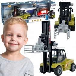 Woopie vysokozdvižný vozík s kleštěmi a přívěsem se světly a zvuky