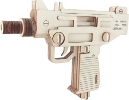 Dřevěné 3D Puzzle Pistole UZI
