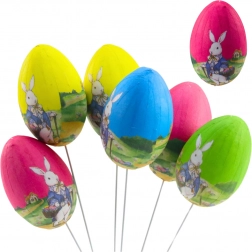 Velikonoční vajíčka na drátku s králíčkem - sada 6 ks