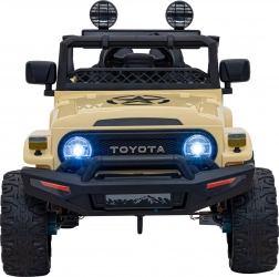 Elektrické autíčko Toyota FJ Cruiser pro děti s dálkovým ovládáním, 4x4, LED a EVA koly – Béžová