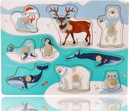 dřevěné puzzle s úchyty arktická zvířata