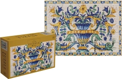 Puzzle Art on Tiles: kytice na podstavci 1000 dílků