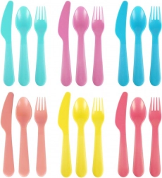 Plastový příborový set pro 6 osob, 18 dílů