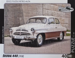 Retro auta puzzle škoda 440 (1958) 40 dílků