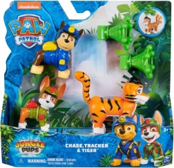 Psi patrol Jungle Pups – figurky Chase a Tracker s tygrysem a doplňky