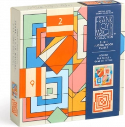 Posuvné dřevěné puzzle frank lloyd wright: imperial hotel 2v1 (16 dílků)