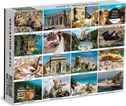 Galison puzzle kočky na prázdninách 1500 dílků