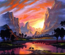 Diamantové malování Hory 30 × 40 cm